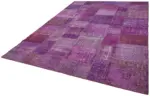 Patchwork Mor Pamuk Üzerine Yün El Dokuma Kilim-250x350 - Görsel 3