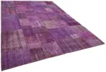 Patchwork Mor Pamuk Üzerine Yün El Dokuma Kilim-250x350 - Görsel 2