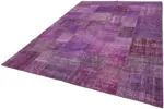 Patchwork Mor Pamuk Üzerine Yün El Dokuma Kilim-250x350 - Görsel 3