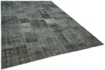 Patchwork Gri Pamuk Üzerine Yün El Dokuma Kilim-250x350 - Görsel 2