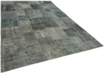 Patchwork Gri Pamuk Üzerine Yün El Dokuma Kilim-251x350 - Görsel 2