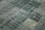 Patchwork Gri Pamuk Üzerine Yün El Dokuma Kilim-251x350 - Görsel 5