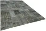 Patchwork Gri Pamuk Üzerine Yün El Dokuma Kilim-252x350 - Görsel 2