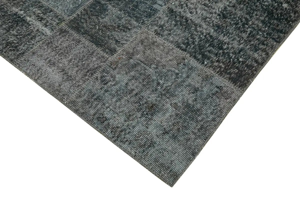 Patchwork Gri Pamuk Üzerine Yün El Dokuma Kilim-250x351 - Görsel 4