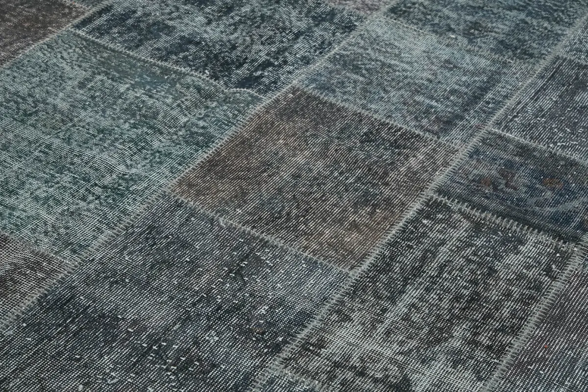 Patchwork Gri Pamuk Üzerine Yün El Dokuma Kilim-250x351 - Görsel 5