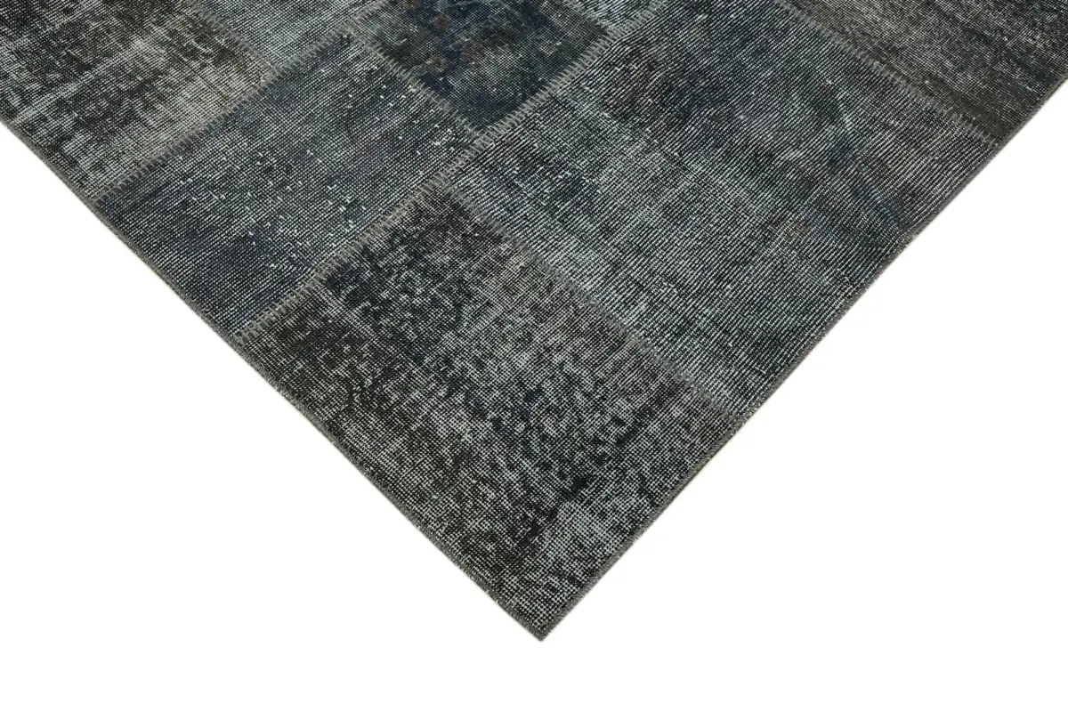 Patchwork Gri Pamuk Üzerine Yün El Dokuma Kilim-250x351 - Görsel 4