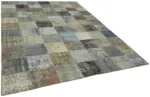 Patchwork Gri Pamuk Üzerine Yün El Dokuma Kilim-251x340 - Görsel 2