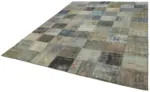 Patchwork Gri Pamuk Üzerine Yün El Dokuma Kilim-251x340 - Görsel 3