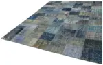 Patchwork Mavi Pamuk Üzerine Yün El Dokuma Kilim-250x340 - Görsel 3