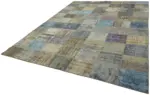 Patchwork Mavi Pamuk Üzerine Yün El Dokuma Kilim-250x340 - Görsel 3