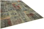 Patchwork Bej Pamuk Üzerine Yün El Dokuma Kilim-250x352 - Görsel 2