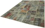 Patchwork Bej Pamuk Üzerine Yün El Dokuma Kilim-250x352 - Görsel 3
