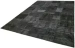 Patchwork Siyah Pamuk Üzerine Yün El Dokuma Kilim-250x350 - Görsel 3