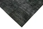 Patchwork Siyah Pamuk Üzerine Yün El Dokuma Kilim-250x350 - Görsel 4
