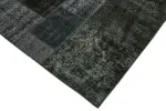Patchwork Siyah Pamuk Üzerine Yün El Dokuma Kilim-250x350 - Görsel 4