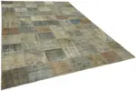 Patchwork Gri Pamuk Üzerine Yün El Dokuma Kilim-250x340 - Görsel 2