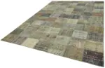 Patchwork Gri Pamuk Üzerine Yün El Dokuma Kilim-250x340 - Görsel 3
