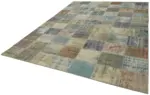 Patchwork Gri Pamuk Üzerine Yün El Dokuma Kilim-250x340 - Görsel 3