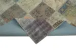 Patchwork Gri Pamuk Üzerine Yün El Dokuma Kilim-250x340 - Görsel 6