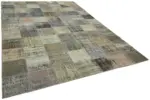 Patchwork Gri Pamuk Üzerine Yün El Dokuma Kilim-248x340 - Görsel 2