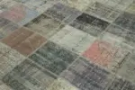 Patchwork Gri Pamuk Üzerine Yün El Dokuma Kilim-248x340 - Görsel 5