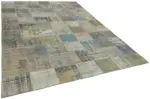 Patchwork Gri Pamuk Üzerine Yün El Dokuma Kilim-251x340 - Görsel 2