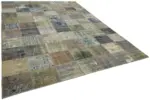 Patchwork Gri Pamuk Üzerine Yün El Dokuma Kilim-250x340 - Görsel 2