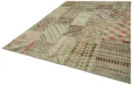 Patchwork Bej Pamuk Üzerine Yün El Dokuma Kilim-250x350 - Görsel 3