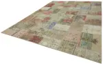 Patchwork Bej Pamuk Üzerine Yün El Dokuma Kilim-300x400 - Görsel 3