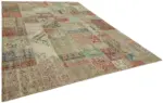Patchwork Bej Pamuk Üzerine Yün El Dokuma Kilim-300x400 - Görsel 2