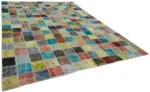 Patchwork Multi Pamuk Üzerine Yün El Dokuma Kilim-300x408 - Görsel 2