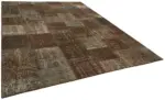 Patchwork Kahverengi Pamuk Üzerine Yün El Dokuma Kilim-300x400 - Görsel 2