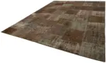 Patchwork Kahverengi Pamuk Üzerine Yün El Dokuma Kilim-300x400 - Görsel 3