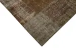 Patchwork Kahverengi Pamuk Üzerine Yün El Dokuma Kilim-300x400 - Görsel 4