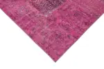 Patchwork Pembe Pamuk Üzerine Yün El Dokuma Kilim-300x400 - Görsel 4