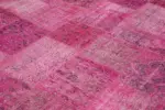 Patchwork Pembe Pamuk Üzerine Yün El Dokuma Kilim-300x400 - Görsel 5
