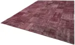 Patchwork Kırmızı Pamuk Üzerine Yün El Dokuma Kilim-301x402 - Görsel 3