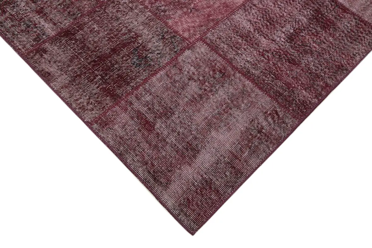 Patchwork Kırmızı Pamuk Üzerine Yün El Dokuma Kilim-301x402 - Görsel 4