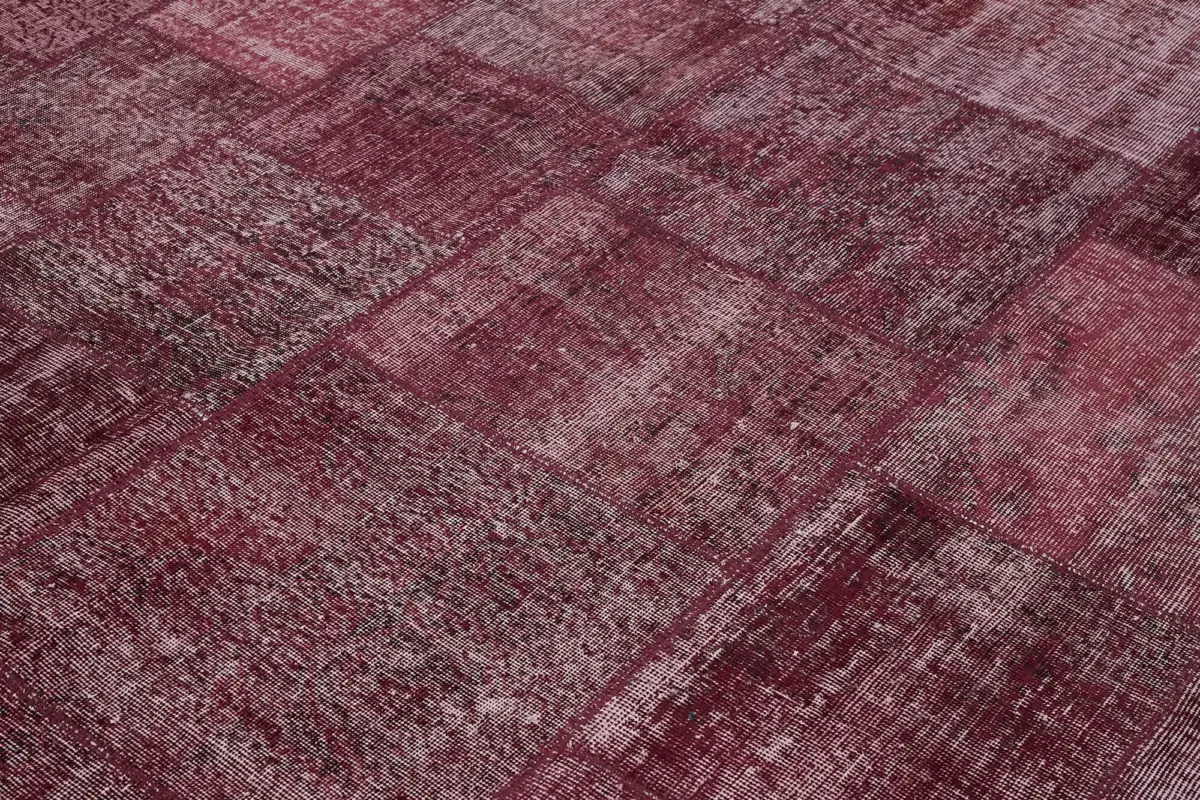 Patchwork Kırmızı Pamuk Üzerine Yün El Dokuma Kilim-301x402 - Görsel 5