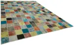 Patchwork Multi Pamuk Üzerine Yün El Dokuma Kilim-300x408 - Görsel 2