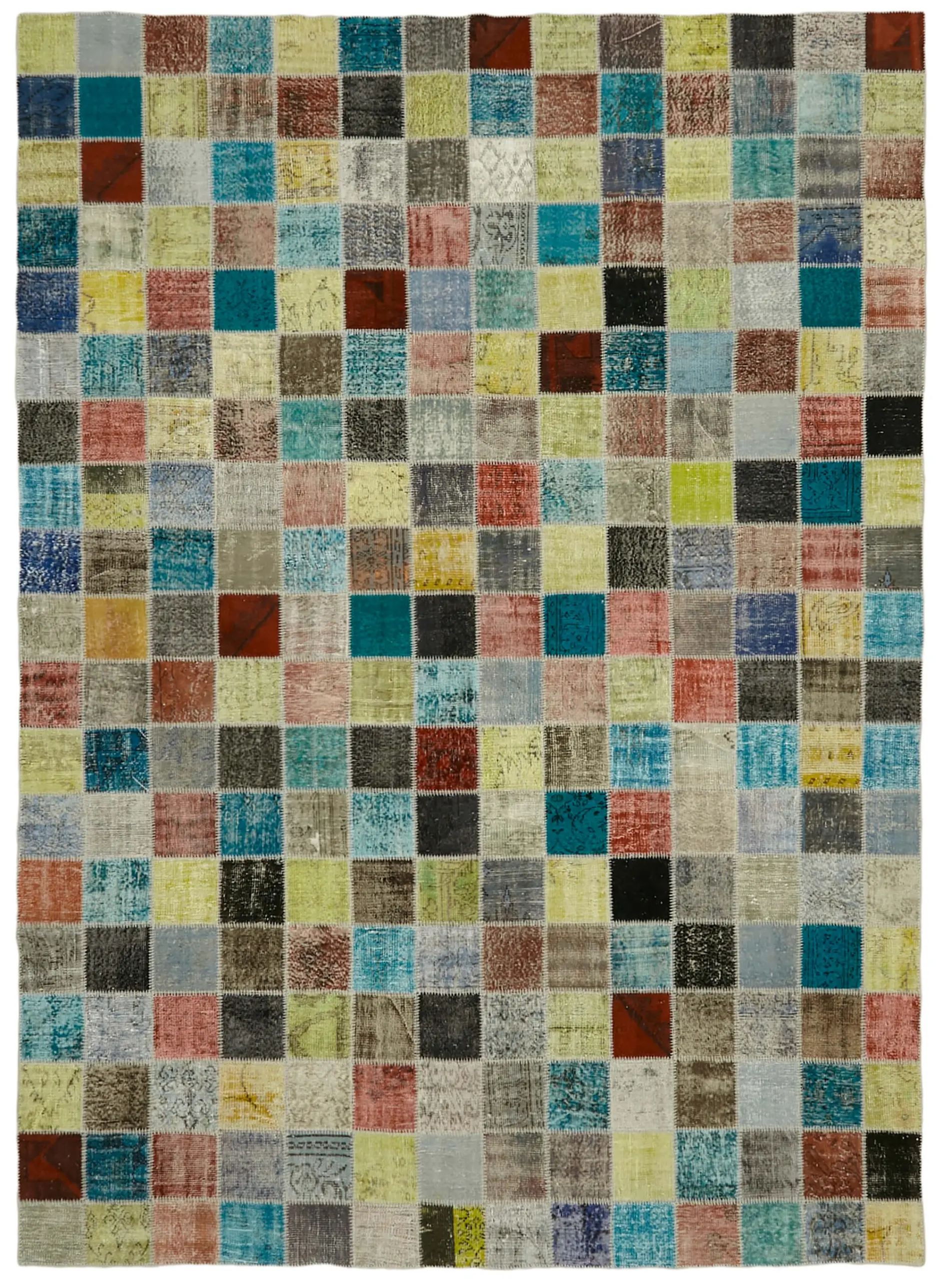 Rc_43315_0_Multicolor_Large_Patchwork_Rugs Patchwork Multi Pamuk Üzerine Yün El Dokuma Kilim-300x408 - Görsel 1