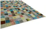 Patchwork Multi Pamuk Üzerine Yün El Dokuma Kilim-300x408 - Görsel 2