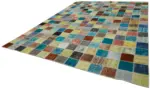 Patchwork Multi Pamuk Üzerine Yün El Dokuma Kilim-300x408 - Görsel 3