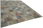 Patchwork Gri Pamuk Üzerine Yün El Dokuma Kilim-297x408 - Görsel 2