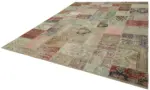 Patchwork Bej Pamuk Üzerine Yün El Dokuma Kilim-300x400 - Görsel 3