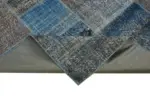 Patchwork Mavi Pamuk Üzerine Yün El Dokuma Kilim-300x400 - Görsel 6