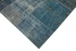 Patchwork Mavi Pamuk Üzerine Yün El Dokuma Kilim-300x400 - Görsel 4