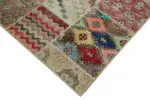 Patchwork Bej Pamuk Üzerine Yün El Dokuma Kilim-300x400 - Görsel 4