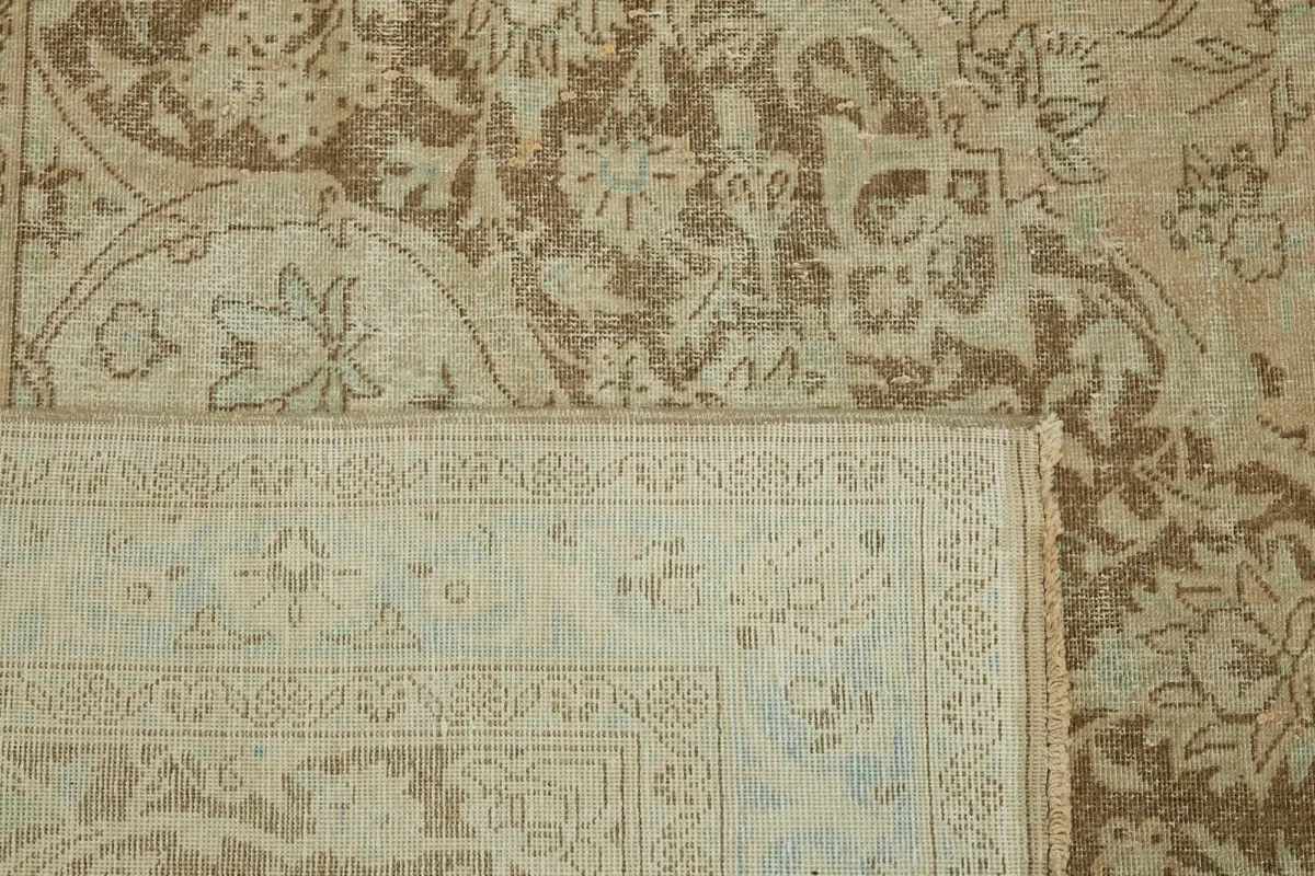 Katar Eskitme Bej Pamuk Üzerine Yün El Dokuma Halı-341x548 - Görsel 7