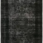 Katar Eskitme Siyah Pamuk Üzerine Yün El Dokuma Halı-342x470